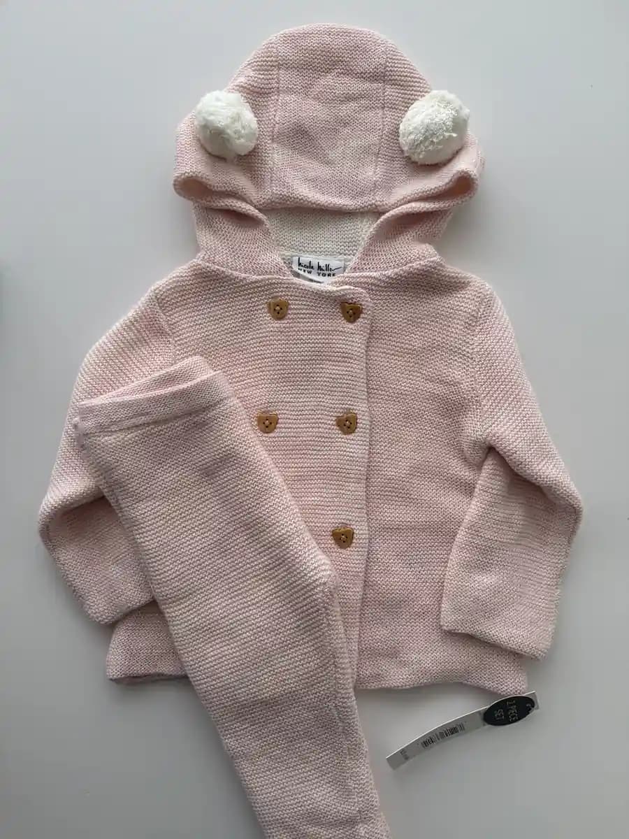 Conjunto tejido color rosa